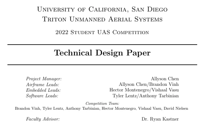 2021–2022 AUVSI SUAS Technical Design Paper